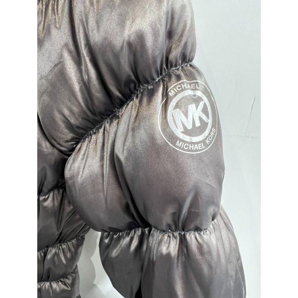 Michael Kors Womens Packable Down Jacket Puffer Style M Metallic Gray - Picture 2 of 11